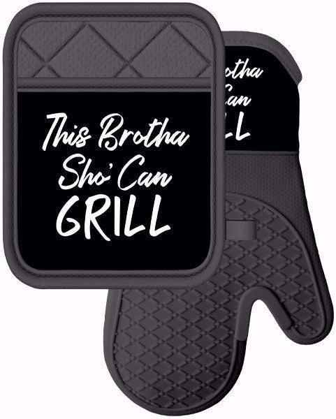 Brother Sho' Can Grill Oven Mitt/Pot Holder Set