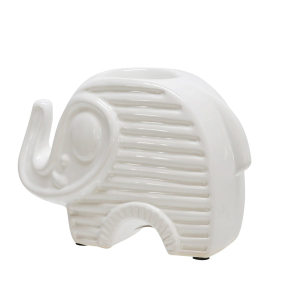 Elephant Candleholder - White