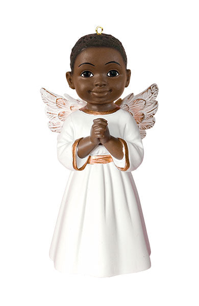 Angel Ornament in White : Prayer (Boy)