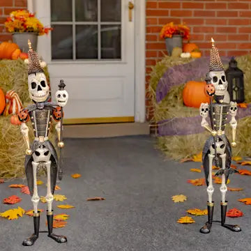 36 inch Standing Halloween Skeleton with Staff