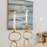 Eduardo Gold and Black Candlestick Candle Holders