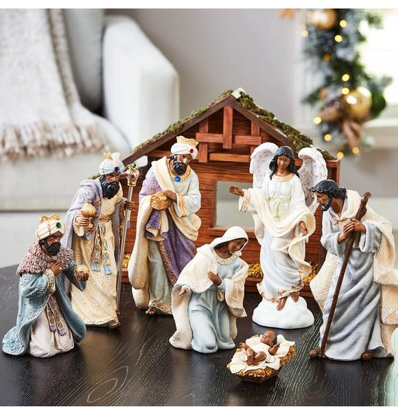 9 PC Nativity incl. Creche