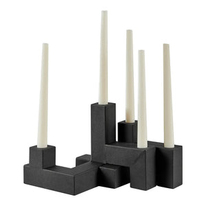 Black Metal Stacking Candelabra Taper Candle Holder Set