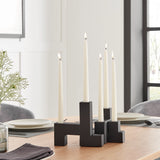 Black Metal Stacking Candelabra Taper Candle Holder Set