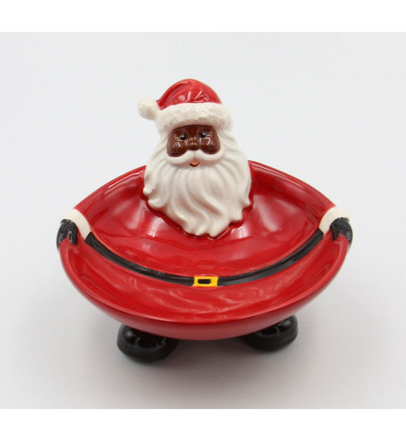 Footed Santa Candy Bowl