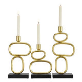 Eduardo Gold and Black Candlestick Candle Holders