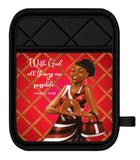 Red and Black Oven Mitt/Pot Holder Set