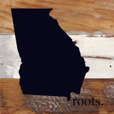 STATE ROOTS SIGN / 6"x6" Reclaimed Wood Sign: WR - White Reclaimed with Black Print / North Carolina