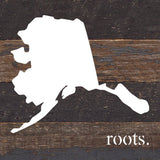 STATE ROOTS SIGN / 6"x6" Reclaimed Wood Sign: WR - White Reclaimed with Black Print / North Carolina