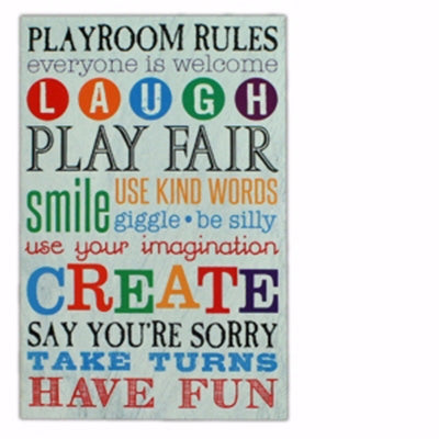 Playroom Rules Wall Plaque