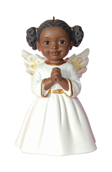 Angel Ornament in White : Prayer