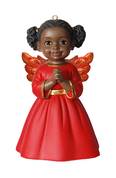 Angel Ornament in Red: Prayer