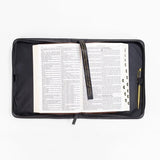 Black Leather Bible Cover - Men