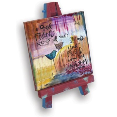A Good Friend Knows All Your Stories Mini Plaque on Easel