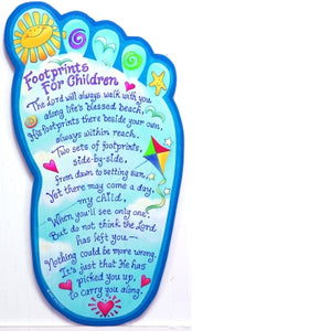 "Footprints For Children" Wall Plaque