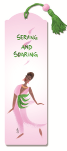 Serving and Soaring Pink and Green Bookmark