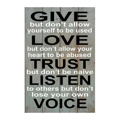 Give Love Trust Wall Plaque