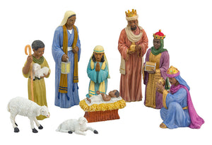 Colorful Nativity Set  (9 pc)