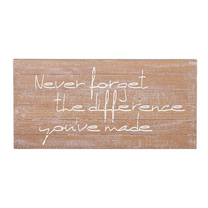 Never forget the difference you've made.... Wall Plaque
