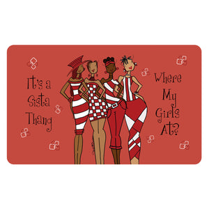 Red It's A Sista Thing Interior Floor Mat