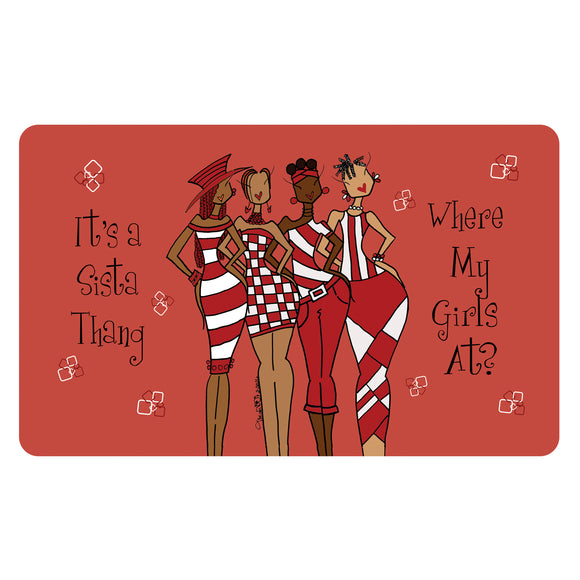 Red It's A Sista Thing Interior Floor Mat