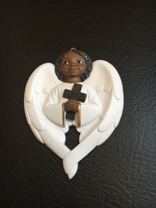 Christmas Ornaments - Angels with heart shaped wings