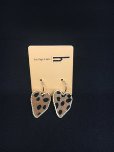 Leopard Heart Shape Earrings