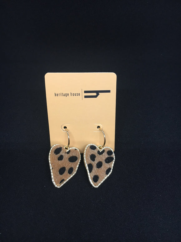 Heart Shaped Leopard Earrings