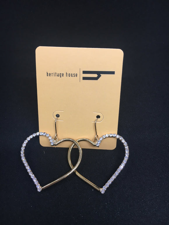 Rhinestone Hearts Earrings