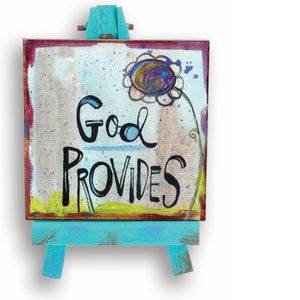 "God Provides" Mini Plaque on Easel