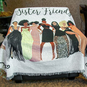Sister Friend Tapestry Throw