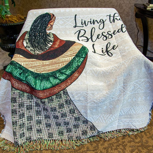 Living the Blessed Life Tapestry Throw