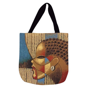 Composite of a Woman Woven Tote Bag