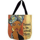 Blessed to Live Without Stress Woven Tote Bag